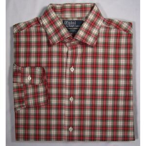 Polo‎ Ralph Lauren  ~ 100% Cotton REGENT Dress Shirt ~ Men's 17/35 - Plaid
